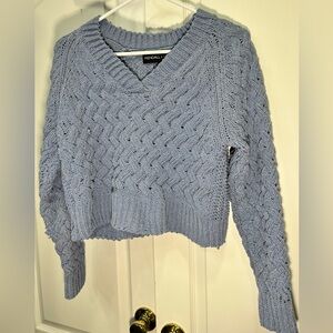 Kendall & Kylie Light Blue V-Neck Sweater